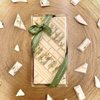 Chocolat blanc avec inclusion éclats de pistaches - 85g