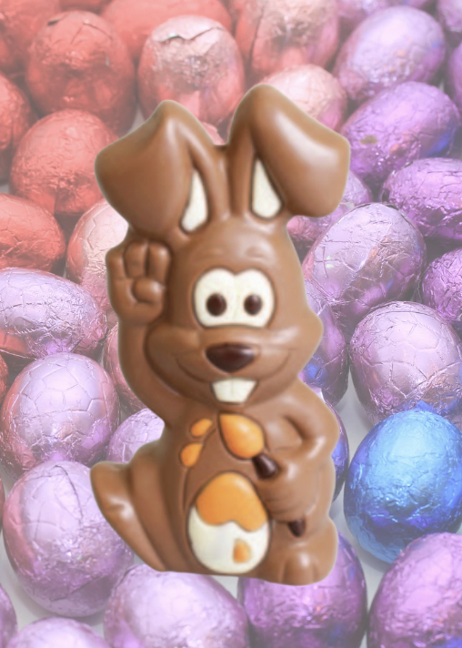 Merlin le lapin et ses oeufs de Pâques - 130 Gr