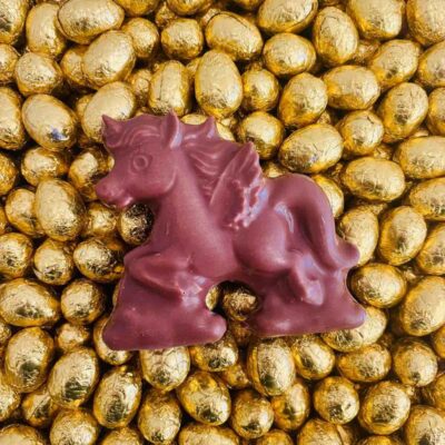 Médaillon Licorne sur nuages et ses oeufs - Chocolat noir ou lait