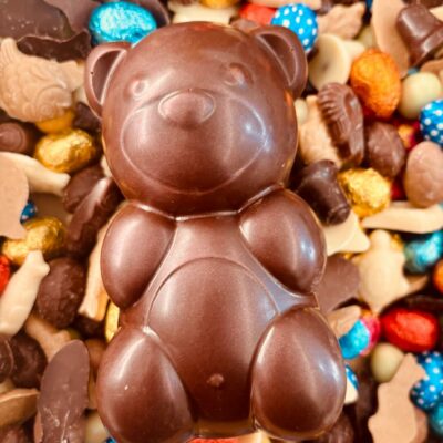 Léon l'ourson et ses oeufs - Chocolat noir ou lait - 190 Gr